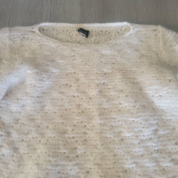 Eileen Fisher Ivory Knit Sweater S Made In Uruguay Wool Blend Long Sleeve luxury - Picture 8 of 8